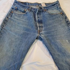 Vintage 501's button fly XX. Light blue distressed,
